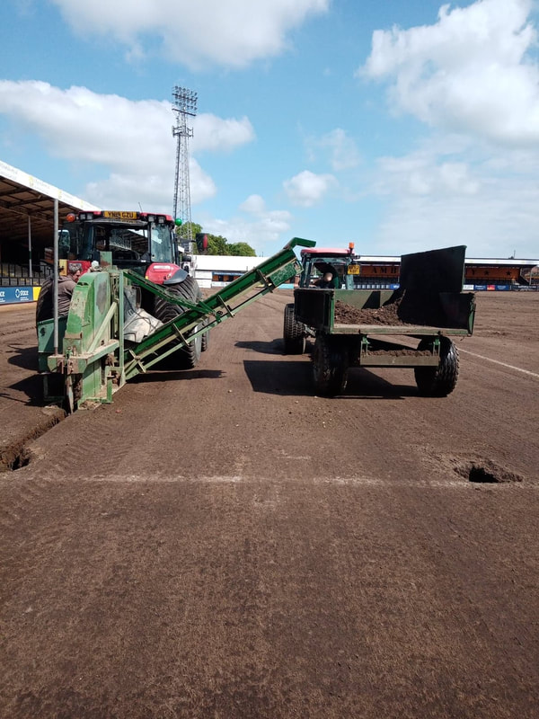 Pitch being stripped ready for the new one